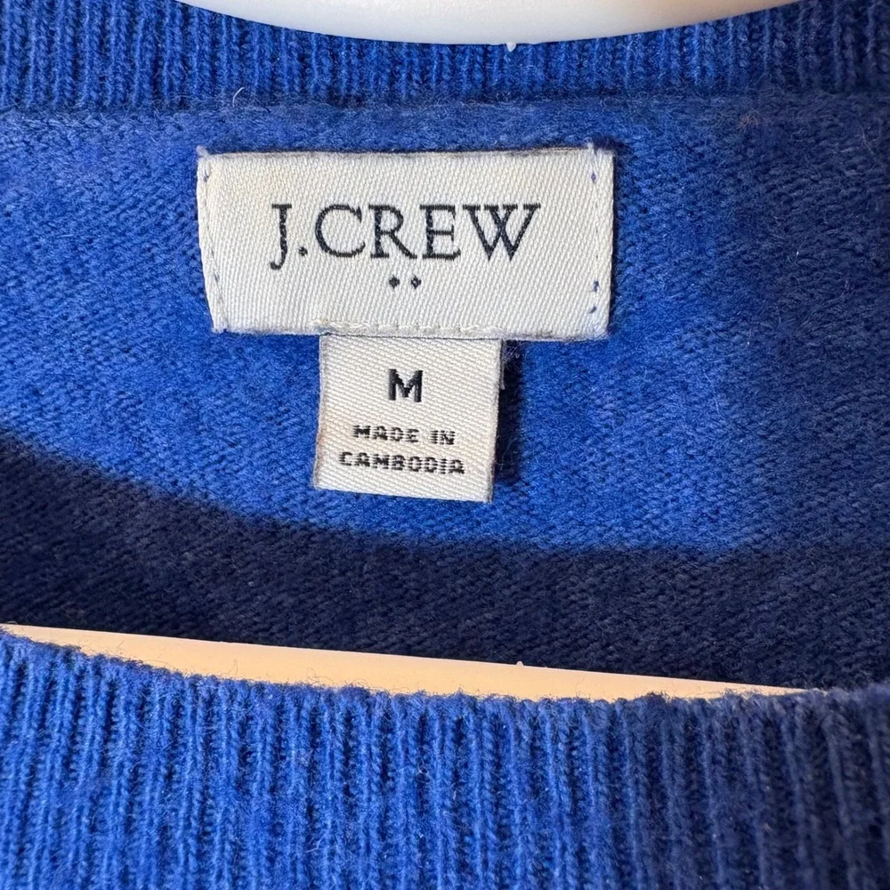 J. Crew Merino Wool Blend Crewneck Sweater‎ Royal Blue Size Medium